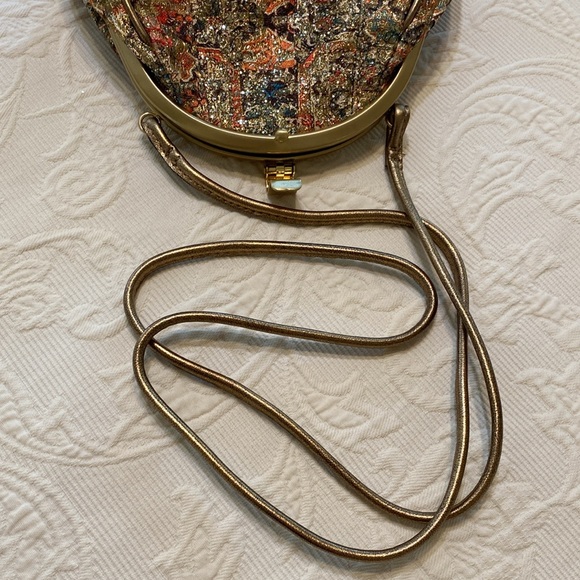 Patricia Nash “Portafina” Glitter Mosaic Frame Crossbody Bag - Picture 8 of 16